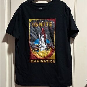Cat & Jack Black Tee with Space Shuttle Design